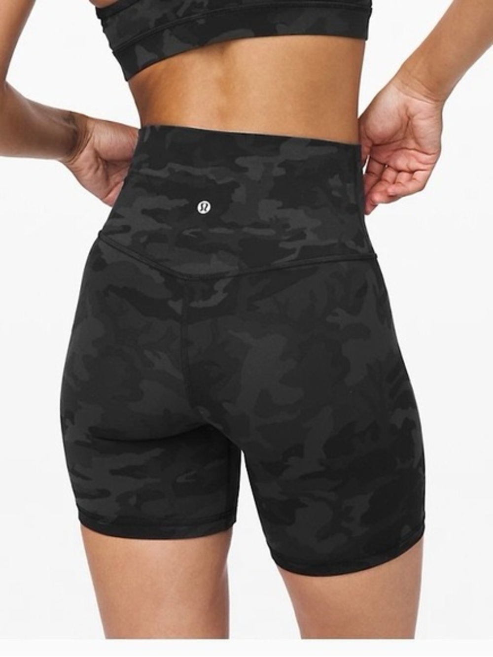 lululemon athletica Black Camo High-Rise Women's Athletic Shorts size 8